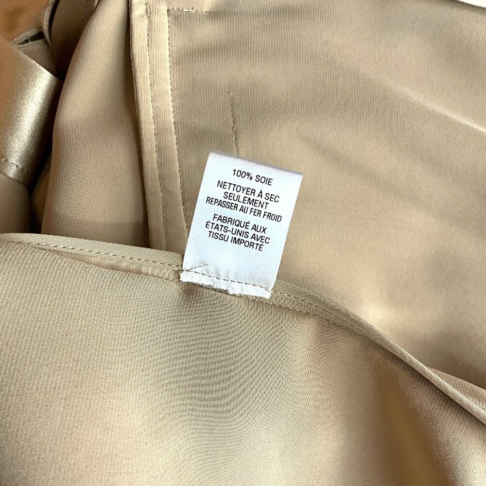 Nili Lotan Sophia Charmeuse Blazer Gold 100% Silk One Button Jacket Size 0 - Picture 13 of 13